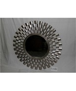 Wall Mirror Round Home Office Living Room Silver Antique finish MDF &amp; Gl... - €206,92 EUR