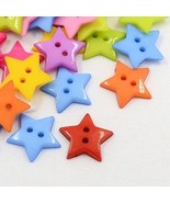 Star Buttons Assorted Lot 2 Hole Resin Mixed Colors 20mm Sewing Supplies... - $37.44 MXN