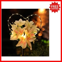 Elegant Heart-Shaped Solar Lights with 25 LED for Outdoor Remembrance Decor - $38.79