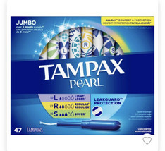 Tampax Pearl Tampons Trio Pk, LeakGuard Braid, 47 Light/Regular/Super De... - $12.19
