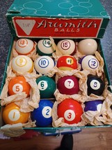 Aramith Belgian Pool Billiard Balls 2-1/4&quot; Used - £55.38 GBP