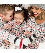 Stylish Christmas deer pajamas family, fawn matching Mom Dad Kids Baby p... - £47.08 GBP