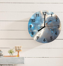 Fluffy White Kitten Printed Wall Clock (Made in USA) - £17.99 GBP