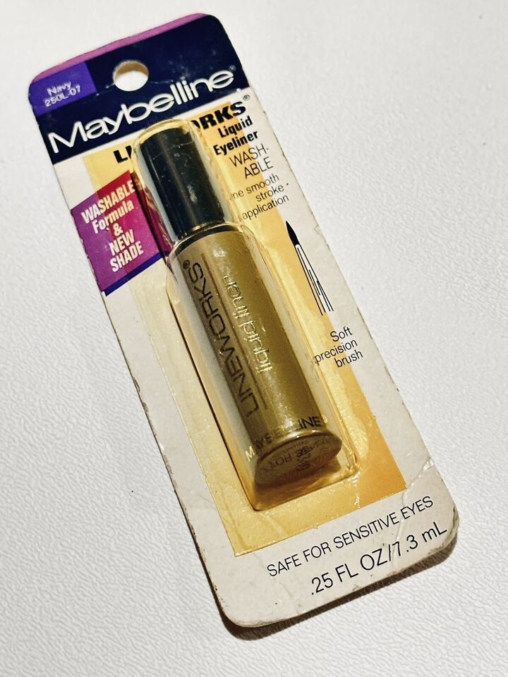 Maybelline LINEWORKS Washable Liquid Eyeliner - Navy -RARE, ORIGINAL FOR... - $16.76