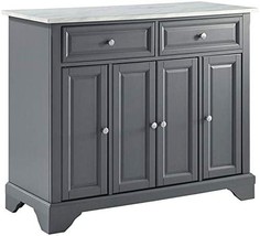 Crosley Furniture Avery Kitchen Island With Paper Marble Top, Gray - £390.07 GBP