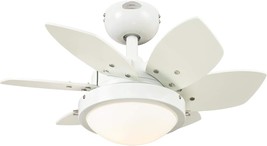 Westinghouse 72247 Quince Indoor Ceiling Fan With Light, 24 Inch, White - £136.57 GBP