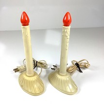 Vintage Set of 2 Christmas Candolier Candle Lights Plastic Drip Window Décor - £14.20 GBP