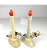 Vintage Set of 2 Christmas Candolier Candle Lights Plastic Drip Window D... - £13.86 GBP