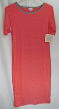 LuLaRoe Julia Dress in XS in Heathered Red with Gray Trim   NWT - $19.60