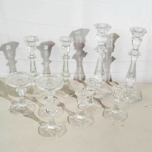 Lot of Glass Candlestick up to 10&quot; Tall 3 Sets Included - $84.14