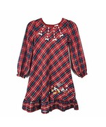 Disney Minnie and Mickey Christmas Holiday Plaid Nightgown, Size 5/6 - $22.27