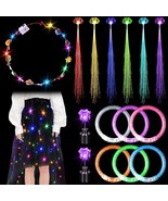 LED Light up Costumes for Women Light up Tutu Skirt Glowing Hair Clips F... - £37.57 GBP