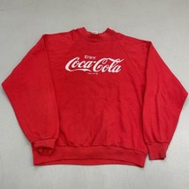 Vintage Coca Cola Sweatshirt Mens Large Red Spell Out Jerzees 90s - £17.34 GBP