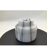 Vintage White‑Gray Marble Taper/Pillar Candle Holder – Made in Taiwan R.... - $222.50 MXN