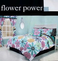Flower Power Pastels Twin Comforter Sheets Sham Bedskirt 6PC Bedding Set New - £96.29 GBP