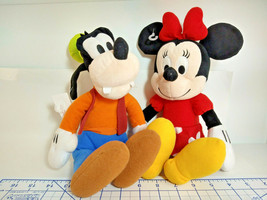 Minnie and Goofy Plush Dolls Kohl&#39;s Cares Toy 12&quot; Tall Disney Stuffed Animals - £5.49 GBP