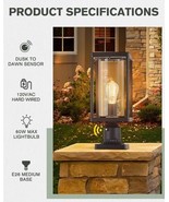 Outdoor Post Lantern 20&quot; Exterior Post Lantern  Light with Pier Mount Ba... - £52.48 GBP