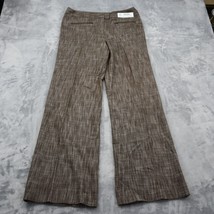 Larry Levine Pants Women 10 Brown Casual Lightweight Dress Slacks Flared - $22.75