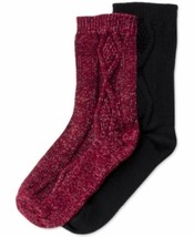 Hue Women&#39;s 2 Pack Cable Boot Socks Vineyard Pack One Size - £10.39 GBP