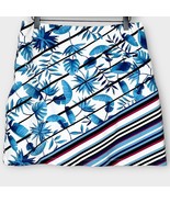 TAIL tropical leaf &amp; stripe athletic skort size medium blue white black ... - $29.00