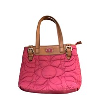 Fossil Key Purse Handbag Quilted Shoulder Bag Leather Trim Wine Color 13... - $19.79