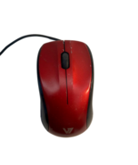 V7 USB Optical Mouse MV3010 Full Size Wired Plug and Play 3 Button Red OEM - $14.61 CAD