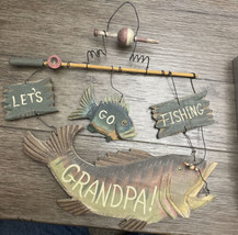 Let’s go fishing grandpa wooden sign how cute - £17.07 GBP