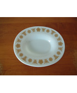 Pyrex corning butterfly gold pattern gravy boat under plate  made in USA  - $22.72
