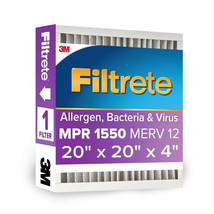 3M DP02DC-4 Allergen Bacteria &amp; Virus Deep Pleat Air Filter 20&#39;&#39; x 20&#39;&#39; ... - $35.63
