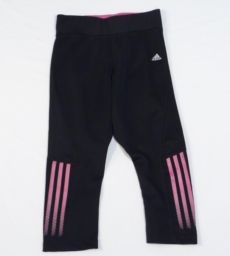 Adidas Black & Pink CR 3/4 Tights 3/4 Length Athletic Capri Cropped Women's NWT - $54.99