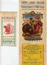 Nuevo Laredo Bullring 1960 &amp; Plaza Monterrey Mexico Bull Fight Flyers  - £29.42 GBP