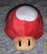 Red Super Mushroom Power Up 7&quot; Inch Plush Super Mario Bros Nintendo Lice... - £6.73 GBP