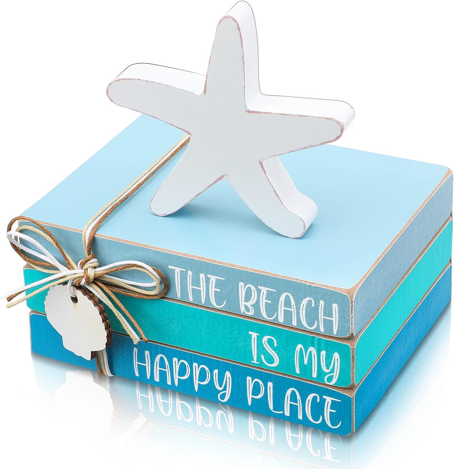 Four Pieces Of Beach Wood Decor, Including A Starfish Shell Tag For A Ti... - $44.99