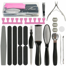 23X Pedicure Tools Set Stainless Steel Foot Care Kit Foot Rasp Dead Skin... - £11.35 GBP