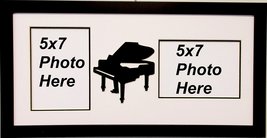 Wall Hanging Grand Piano Music Double Photo Frame Holds 2-Two 5x7 Photos Black F - £28.64 GBP