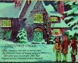 Christmas Cheer Kids In Snow Night Ridged Gilt Edge UNP Unused DB Postca... - $14.22