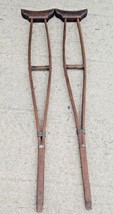 Antique Vintage Wooden Crutches 49” Not Adjustable - £78.59 GBP