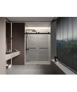 60&quot; Frameless Shower Door - Matte Black - $1,158.43 CAD