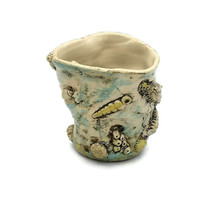 SCULPTURAL VASE BEACH House Decor, Handmade Ceramic Boho Sea Shells Pott... - £119.62 GBP