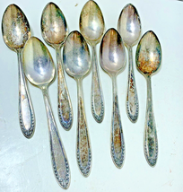 8 Oneida Community Bridal Wreath Spoons Antique Par Plate Silverplate Vintage - £10.23 GBP