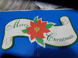 Poinsettia Merry Christmas Banner Sign Decoration - £2.95 GBP