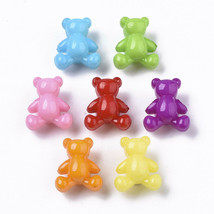 8 Large Bubblegum Beads Acrylic Teddy Bear Big Spacers Jewelry Supplies Lot 14mm - £2.75 GBP