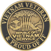 Vietnam Veteran &amp; Proud of It Pin 1&quot; - £7.30 GBP