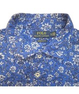 Polo Ralph Lauren Blue Floral Button Collar Shirt Mens XL Custom Slim Fit Soft - $33.55