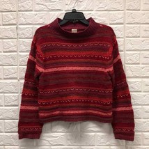 J Jill Handknit Women’s cropped Sweater Long Sleeves Mock Neck crop size S - $37.87