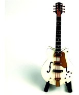 White Electric Guitar Ornaments By Alano 10 Cm Miniature Guitar With Stand. - €31,24 EUR