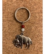 Buffalo Keychain Silver Tone Metal - $4.15