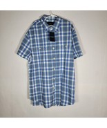 NEW!! Lucky Brand Men&#39;s Blue Plaid Humboldt Woven Button-Down Shirts Small - £11.94 GBP