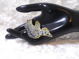 Whimsical Ceramic Brooch Pin ~ Bird in Flight ~ Handmade ~ Earth Tones - £4.79 GBP