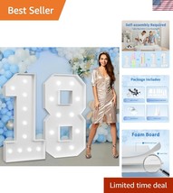 Elegant 4ft Light-Up Number 18 Foam Decoration for Milestone Celebrations - $94.49